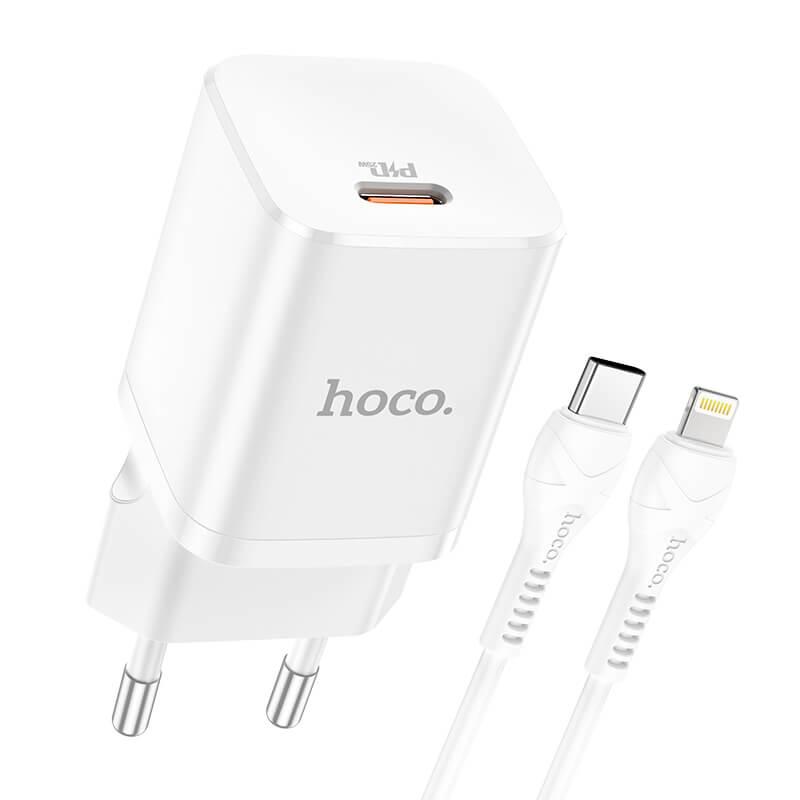Зарядний комплект HOCO Rigorous charger set N19 Type-C to Lightning cable 25W білий, фото 1