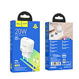 Адаптер Сетевой HOCO Type-C to Lightning Cable Victorious single port charger set N24 |1Type-C, 20W/3A, PD/QC|, фото 2