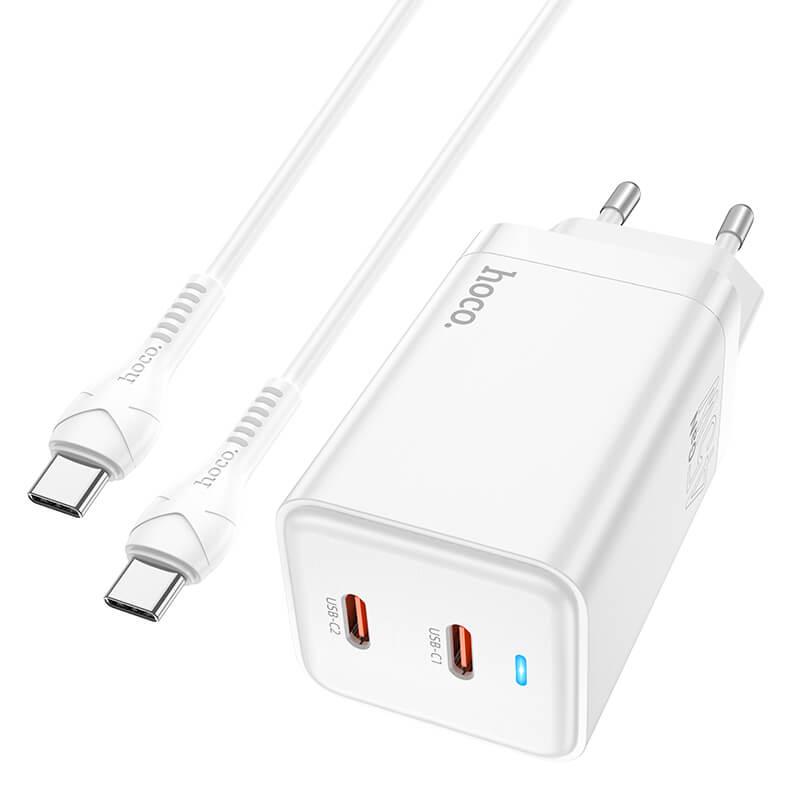 Зарядний пристрій HOCO Type-c to Type-c Cable Starlight N23 45 ватів біле, фото 1