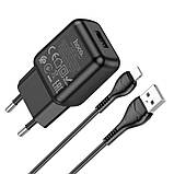 Адаптер мережевий HOCO Lightning cable single port charger set C96A чорний, фото 7