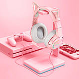 Навушники — з вушками кота ONIKUMA Gaming Cat Ear K9 7.1 рожеві з підсвіткою, фото 9