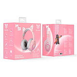 Навушники — з вушками кота ONIKUMA Gaming Cat Ear K9 7.1 рожеві з підсвіткою, фото 6