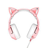 Навушники — з вушками кота ONIKUMA Gaming Cat Ear K9 7.1 рожеві з підсвіткою, фото 3
