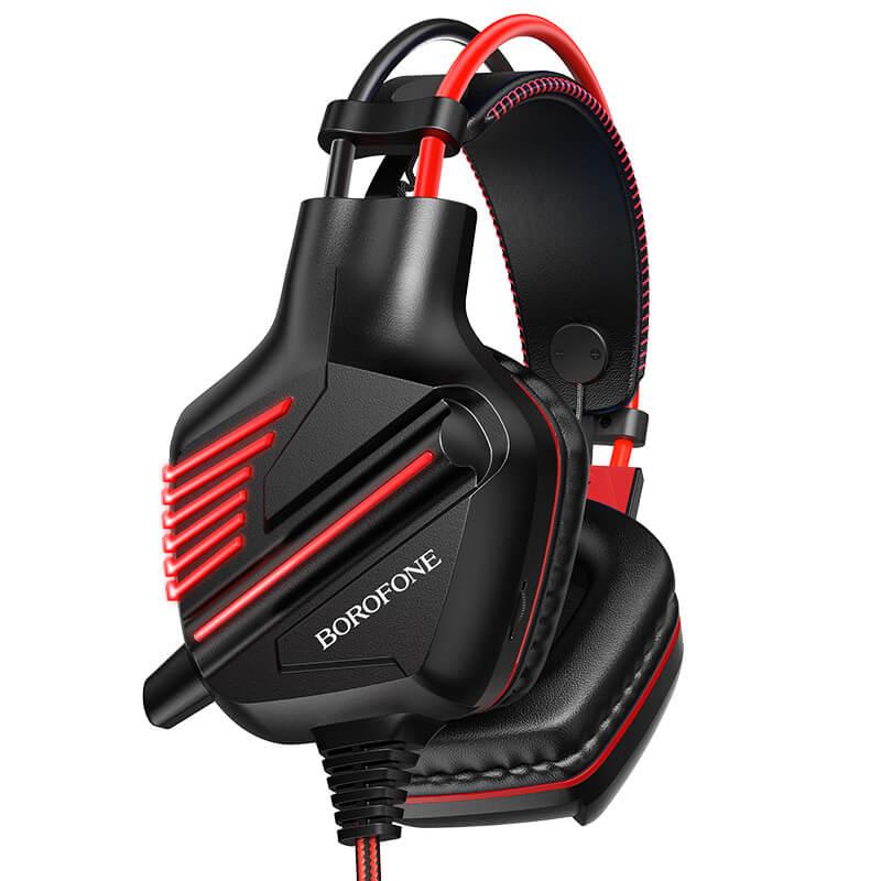 Навушники BOROFONE Gaming LED Racing headphones Hi-Res BO101 чорно-червоні, фото 1