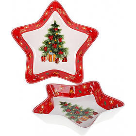 Блюдо порцелянове у формі зірки "Святковий флер" 28 см Bona Di 498-248