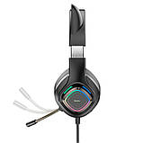Навушники HOCO W107 Cute cat luminous cat ear gaming headphones чорно-зелені, фото 4