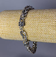 Браслет-ланцюг "Замок" сріблястий метал 6х8мм s-8мм L-21см + - купити біжутерію дешево оптом в інтернеті