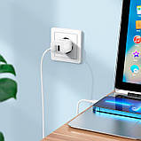 Набір блок і кабель HOCO N25 Maker + Lightning Cable dual port 2USB 2.1A білий, фото 7