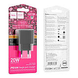 Адаптер мережевий HOCO Ocean single port charger CS13A 1 type-C 20 W чорний, фото 3