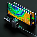 Адаптер автомобільний HOCO Micro USB Cable Leader Z36 чорний, фото 5