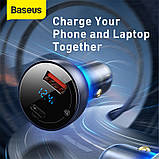 Адаптер автомобільний Baseus Particular Digital Display QC+PPS 2 вихода дисплей (CCKX-C0A), фото 9