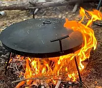 Тарелка для пикника для жарки на костре диаметр 400 мм Сковорода для открытого огня туристическая lux