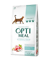 Сухой корм для взрослых стерилизованных кошек Optimeal Sterilised с индейкой и овсом 10 кг