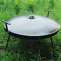 Сковорода гриль на природе Диск для жарки мяса 50cm Сковорода дисковая туристическая с крышкой Садж из диска
