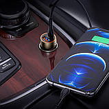 Адаптер автомобільний HOCO Type-C to Lightning Cable Blue whale car charger set Z46A коричневий, фото 7