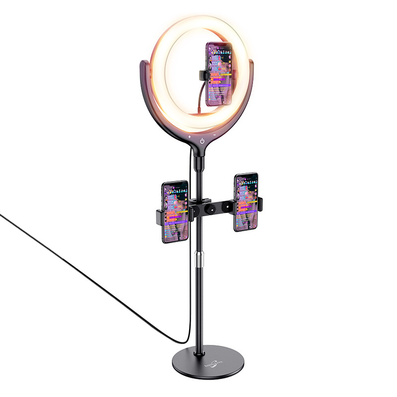 Тримач із кільцевим освітленням HOCO LV01 Rouge desktop fill light live broadcast stand