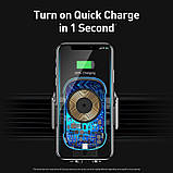 Держатель BASEUS Auto Lock Light Electric Holder with Wireless Charger 15W (WXHW03-01), фото 4