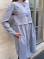 Жіноче ніжне плаття із вельвета з гудзиками (Норма), фото 7