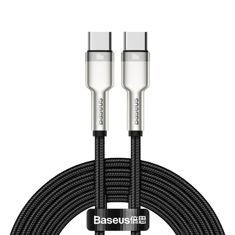 Кабель BASEUS Type-C to Type-C Cafule Series Metal Data Cable 2m 100W (CATJK-D01) черный