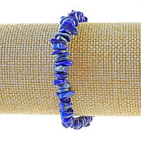 Браслет Лазурит натуральний камінь крихта d-7х2мм+- L-18см+- (стрейч) купити біжутерію дешево оптом в інтернеті