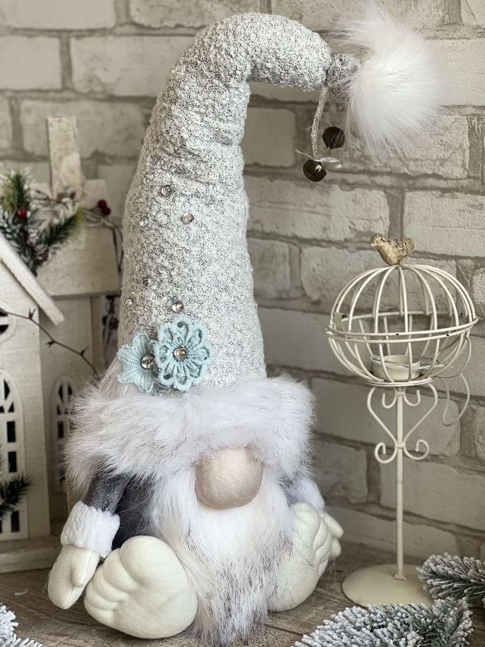 Новорічний Гном, гном ручна робота, гномик під ялинку, вис.50-60 см., фото 1