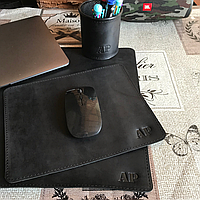 Бювар кожаный подложка на стол Коврик для компьютерной мышки Подставка для канцелярских принадлежностей Черный