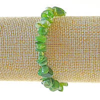 Браслет Жадеїт натуральний камінь крихта d-9х3мм+- L-18см+- (стрейч) купити біжутерію оптом в інтернеті