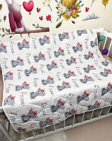 Детское теплое стеганное одеяло с овечьей шерстью в детскую кроватку размер одеяла 105х135 см