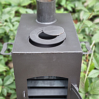 Буржуйка дачная МИНИ длительного горения с варочной поверхностью на дровах Печь стальная для помещений 3мм lux