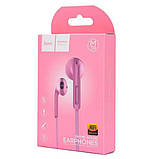 Навушники дротові пластикові HOCO M39 Rhyme — гарнітура з мікрофоном рожева, фото 2