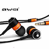Навушники AWEI ES-Q3 дротові чорні, фото 3