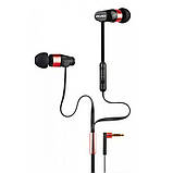 Навушники AWEI ES-12hi металевий корпус дротові чорні, фото 4
