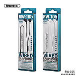 Навушники REMAX with mic Wired Earphone RW-105 HD Mic білі, фото 3