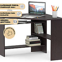 Компактный угловой стол компьютерный пк с полками, стол письменный угловой Style-02