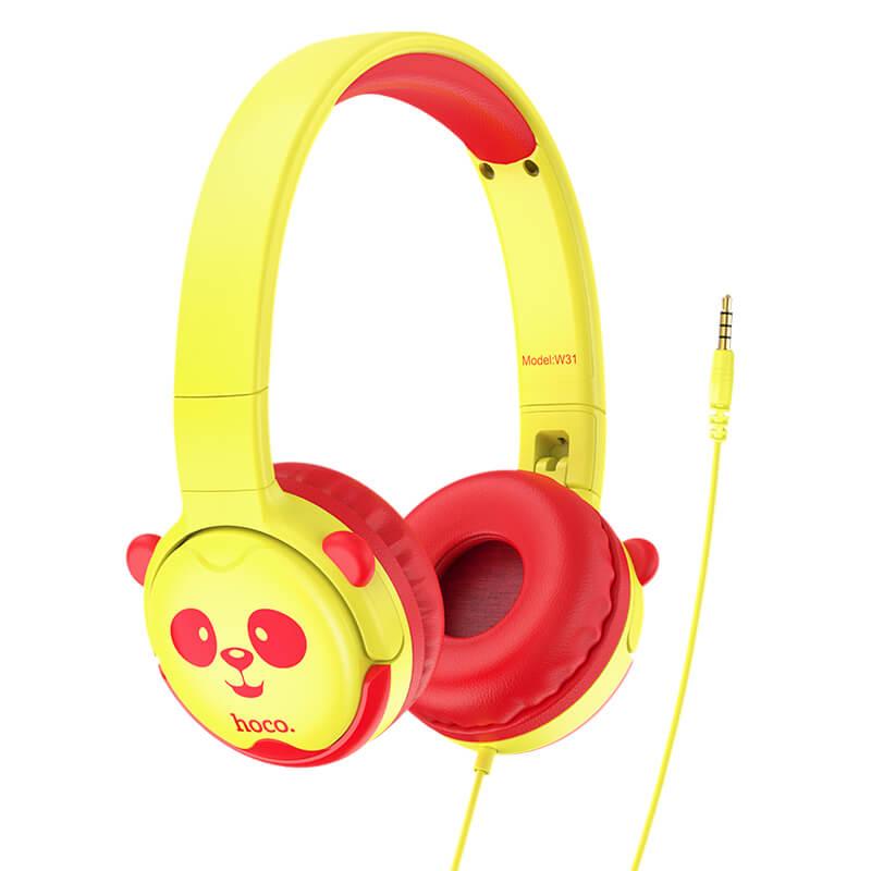 Навушники HOCO Childrens headphones W31 дротові накладні жовті, фото 1