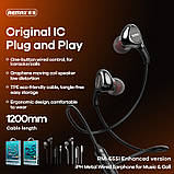 Навушники REAMX RM-655i Lightning Metal Wired Earphone for Music & Call чорні, фото 3