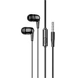 Навушники HOCO M97 Enjoy universal earphones гарнітура вакуумна з мікрофоном чорна, фото 2
