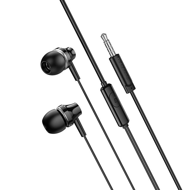 Навушники BOROFONE Singer universal earphones with microphone BM74 1.2m Hi-Fi HD Mic чорні, фото 1