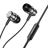 Навушники BOROFONE Platinum metal universal earphones with microphone BM75 1.2m Hi-Fi чорні, фото 4