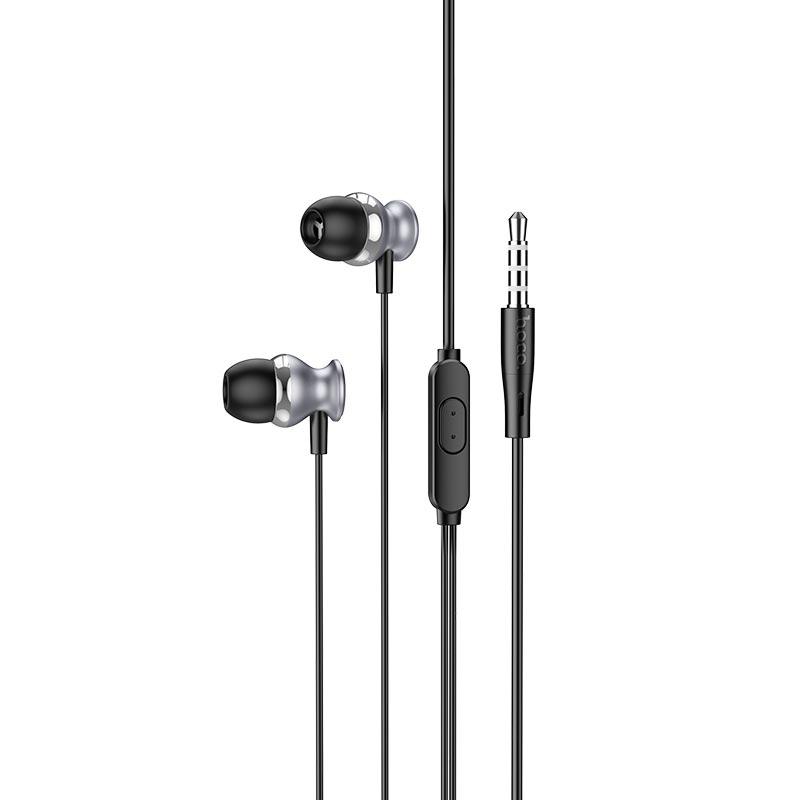 Наушники HOCO Fountain metal universal earphones with microphone M106 черные, фото 1