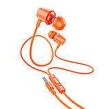 Навушники HOCO M107 Discoverer universal earphones with mic жовтогарячі, фото 2