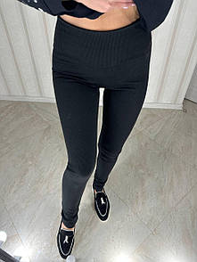 Утеплені лосини в рубчик на флісі з ефектом утяжки (р. 42-52) 7121045