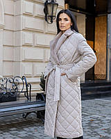Зимнее женское пальто стеганое из плащевки на синтепоне выбор цвета | Женское пальто зима модное и стильное 48, Латє