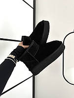 Зимние женские ботинки UGG ULTRA MINI PLATFORM BLACK SUEDE