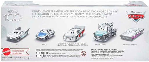 Ігровий набір трьох героїв із мультфільму Тачки (Disney Pixar Cars Die-cast 5-Pack 100 Celebration) від Mattel, фото 3
