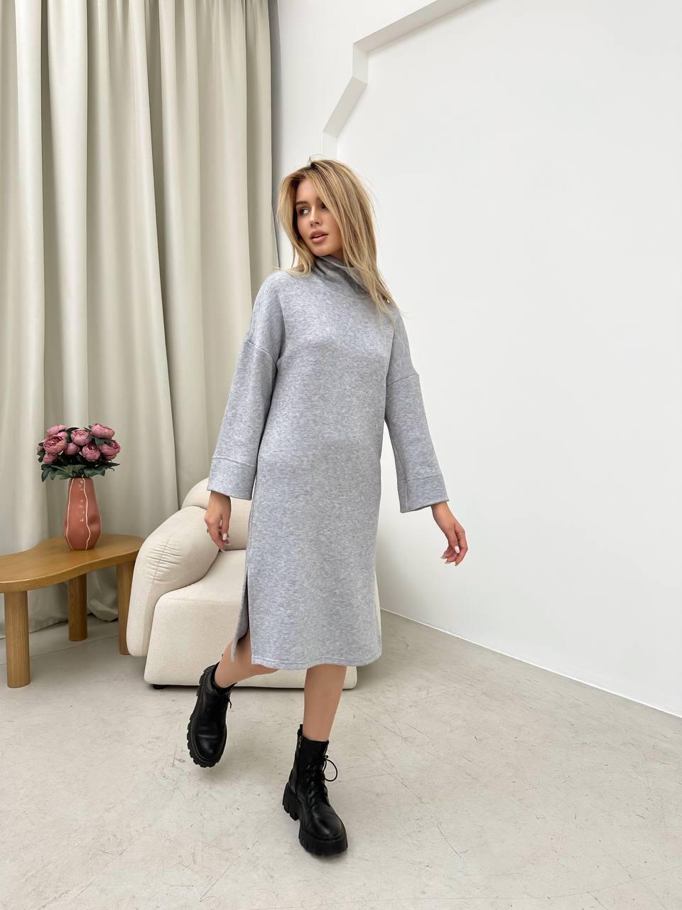 Жіноче стильне плаття із ангори з розрізами (Норма), фото 1