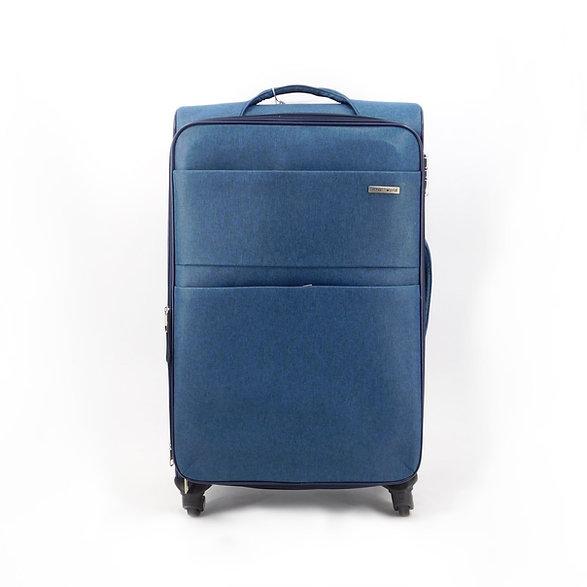 Валіза дорожня 3 в 1 трійка тканинна на колесах у різних кольорах Cans Синя, фото 1