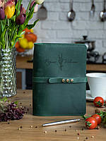 Кулінарний блокнот для рецептів у шкіряній обкладинці Зелений, Рецептурні сторінки, А5