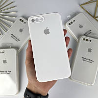 Силіконовий чохол для iPhone 7 Plus/8 Plus з мікрофіброю і квадратними бортами. Білий (9)