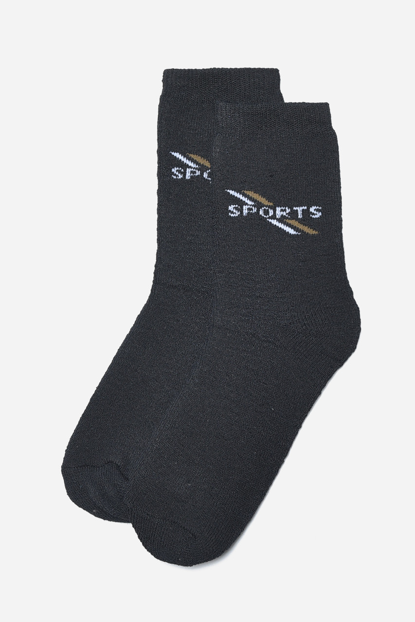 Шкарпетки чоловічі махрові чорного кольору р.40-45 190339M, фото 1